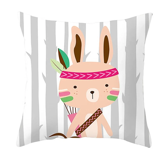 Pillow Case Fade-resistant Breathable Animal Pattern Cushion Cover Portable