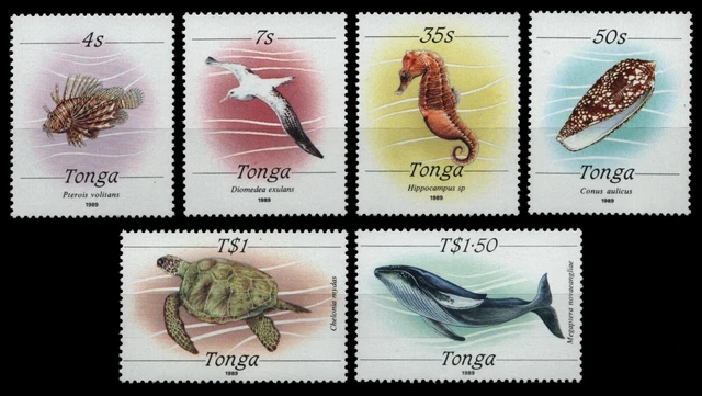 Tonga 1989 - Mi-Nr. 1063-1068 ** - MNH - Meerestiere / Marine life