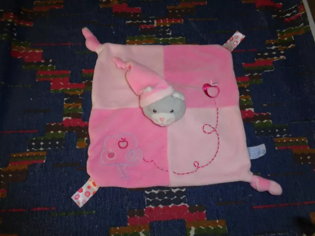 4Pa/ Doudou Plat Gipsy Chat Rose Blanc Gris Pomme Pommier Kom 9