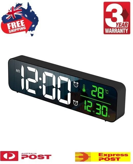LED DIGITAL CLOCK Display Desk Table Temperature Alarm Time Home Modern ...