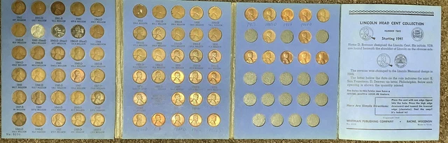 Complete Lincoln Wheat Penny Cent Collection Whitman Album 1941 - 1974 P D S Set