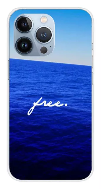 Printed silicone case compatible with Apple iPhone 13 Pro Ocean free