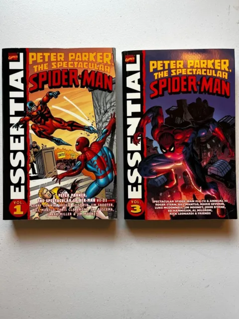 Marvel Essential Peter Parker Spectacular Spider-Man Volume 1 & 3 TPB 