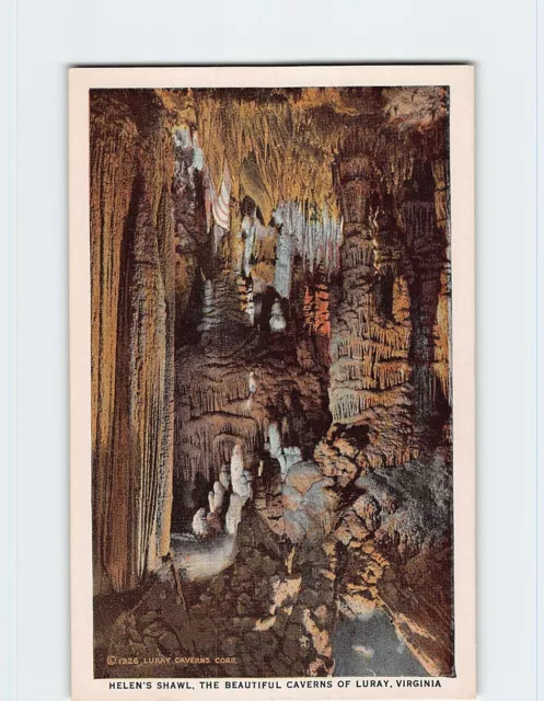 Postcard Helen's Shawl, The Beautiful Caverns Of Luray, Virginia