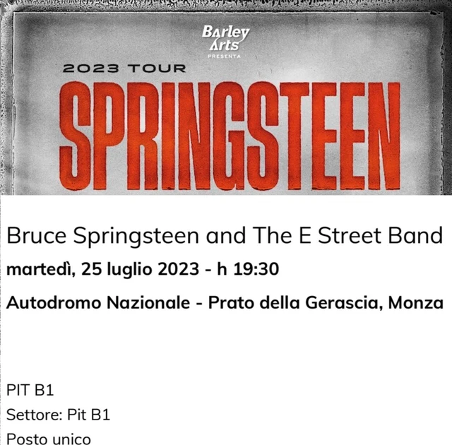 2 Biglietti Bruce Springsteen Pit B1 Monza Parco della Gerascia