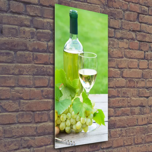 Imagen Vidrio templado Pintura De La Pared Decoración Hogar 50x125 Uvas y vino