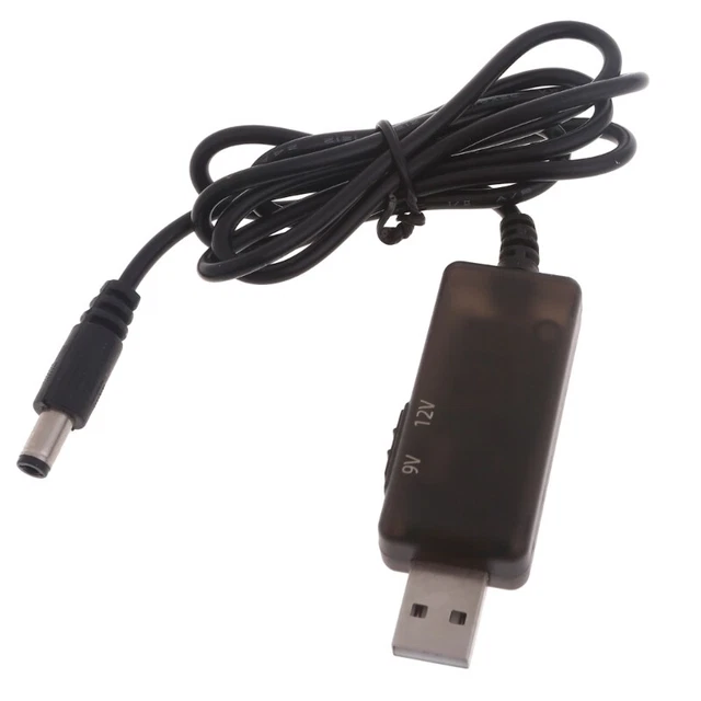 USB TO DC5521 Power Supply Cable with Digital Display 5V Input 9V/12V ...