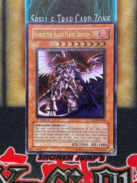 Horus the Black Flame Dragon LV8 - SOD EN008- Ultra Rare - LP - Yugioh!