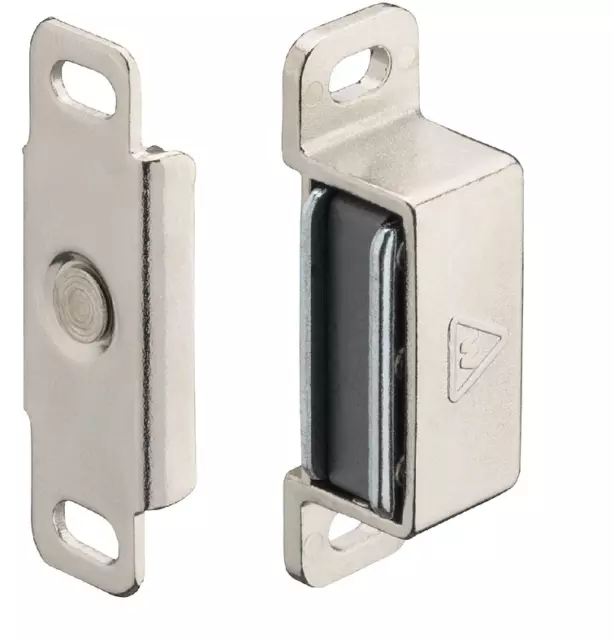 Loqueteau magnétique UMAXO® dans un boîtier en plastique avec  contre-plaque, extra fort. Aimant de porte avec force de maintien de 4kg,  fermeture magnétique.