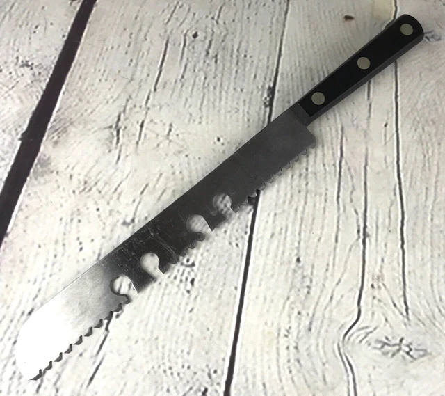 Vtg Case XX Stainless Kitchen Knife FREEZ-Cut Black Composite Handle 14"