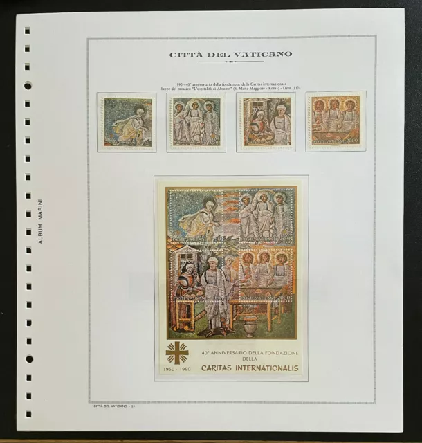 Francobolli annata completa Vaticano Anno 1990 con fogli Marini 3