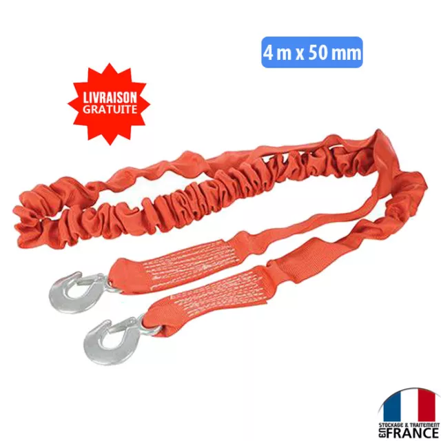 CORDE DOUBLE CABLE SANGLE DE REMORQUAGE TRACTION 3,5 M 5 TONNES 5000 KG