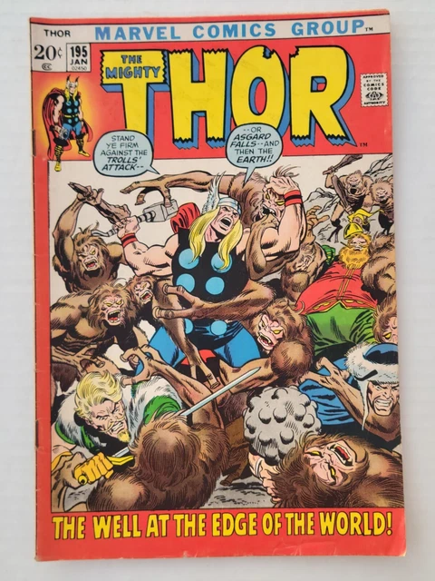 1971 Marvel Comics The Mighty Thor Vol 1 No 195 Bronze Age Well At Edge Of World