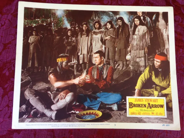 BROKEN ARROW ORIG 1950 Movie LOBBY CARD James Stewart Jeff Chandler Western