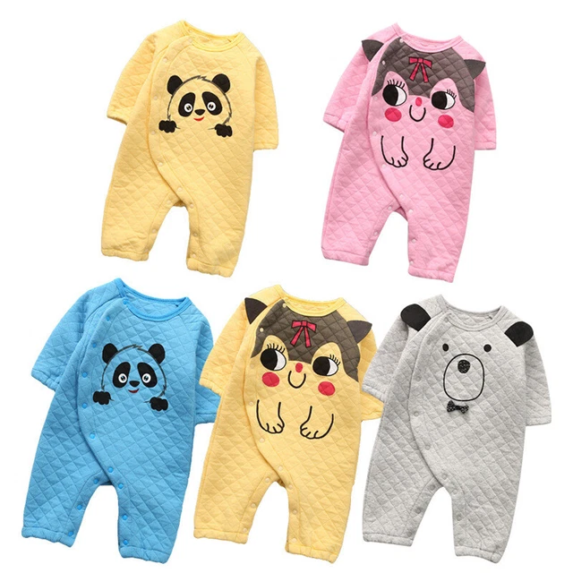 Newborn Baby Boy Girl Long Sleeve Cartoon Panda Romper Babygrow Bodysuit 0-18M