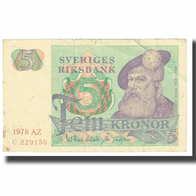 [#614420] Geldschein, Schweden, 5 Kronor, 1978, KM:51c, S