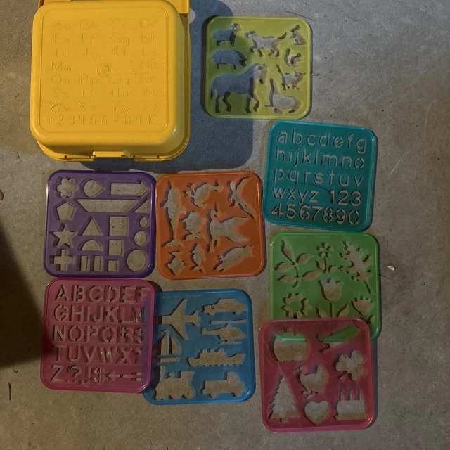 VINTAGE TUPPERWARE TUPPERTOYS Stencil Art Set with 8 Stencils. 20.00