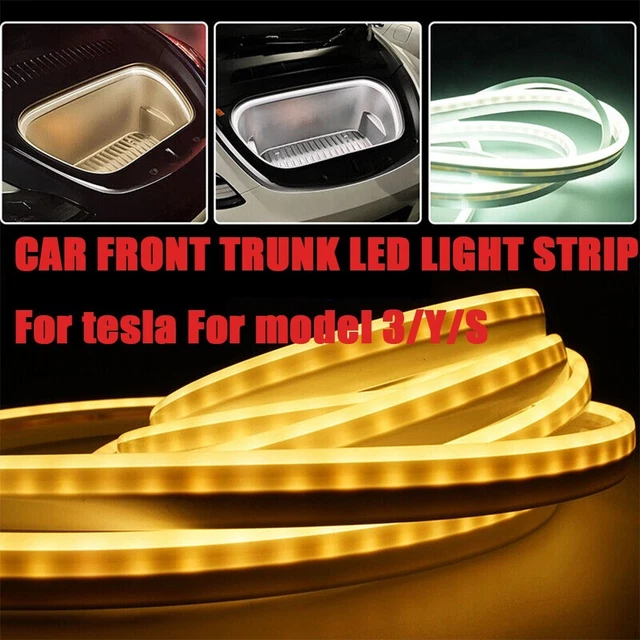 Bande LED Pour Coffre Avant Tesla Model Y 2021-2023 - Silicone étanche IP67 - 250 Cm - Blanc Chaud 3000K