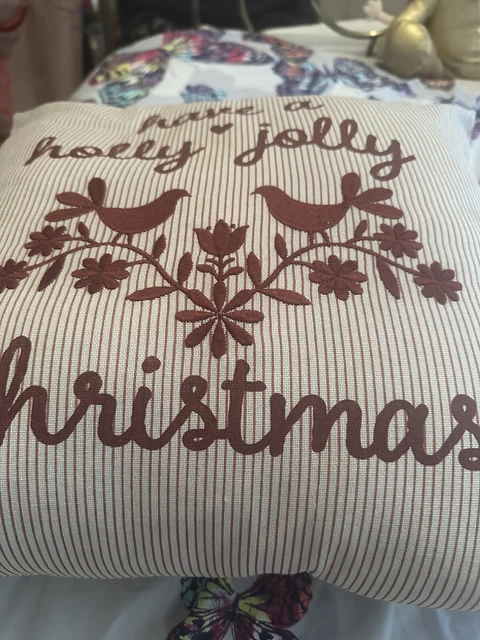 Cuscino Natale nuovo con etichette 45 cm x 45 cm