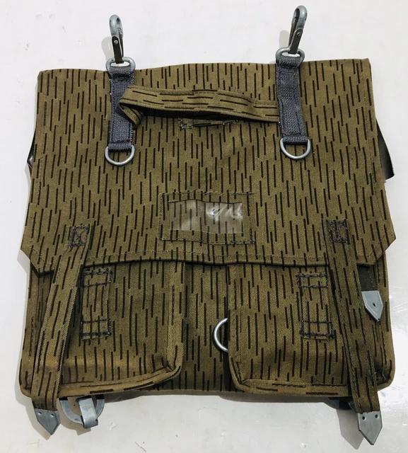 VINTAGE EAST GERMAN Military Backpack w/ Straps Rain Drop Camo Military
