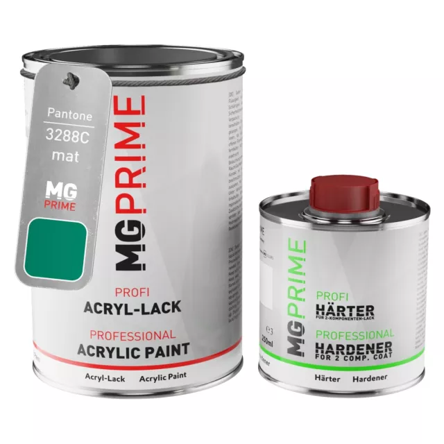 Pantone 3288C Green mat peinture acrylique 1,5 Litres 1500 ml durcisseur inclus