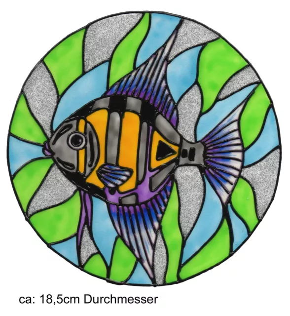 Window Color Bild Fensterbild Aufkleber  "  Mandala Fisch  " 355