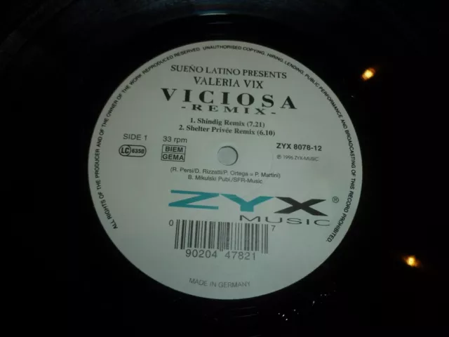 SUENO LATINO Presents VALERIA VIX - VICIOSA - German 4-track 12" Vinyl SIngle