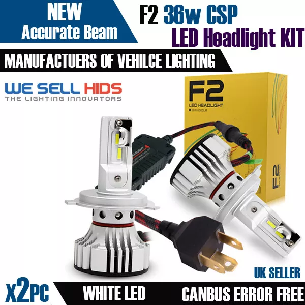 F2 H4 Canbus Error Free White Led Kit 6500K Mot Legal Accurate Beam Pattern Uk