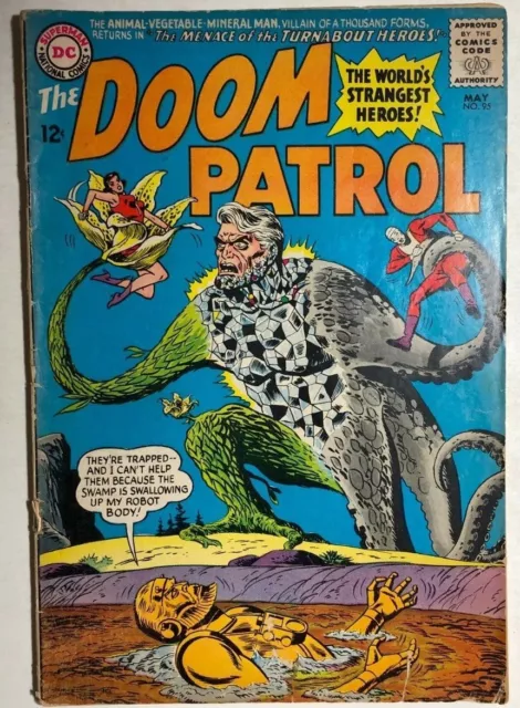 DOOM PATROL #95 (1965) DC Comics Animal-Vegetable-Mineral Man cover VG+
