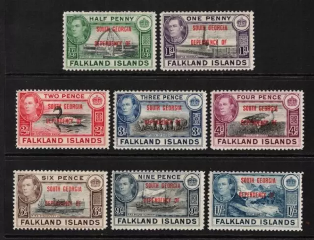 1944 Falkland Islands South Georgia Stamps Set of 8 SG B1/B8 MUH