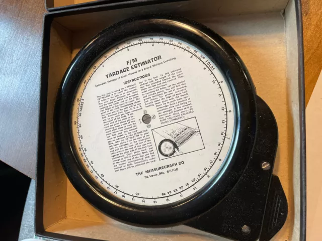 Vintage F/M The Mearsuregraph Co. Yardage Estimator Tool For Cloth Wound  Board