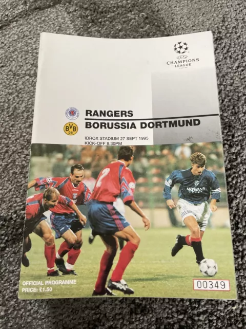 Rangers V Borussia Dortmund Champions League 27th Sep 1995