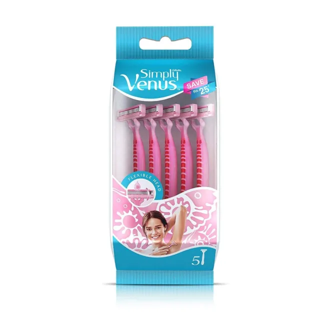 Gillette Venus Simply Venus Pink Haarentfernung für Frauen – 5 Rasierer