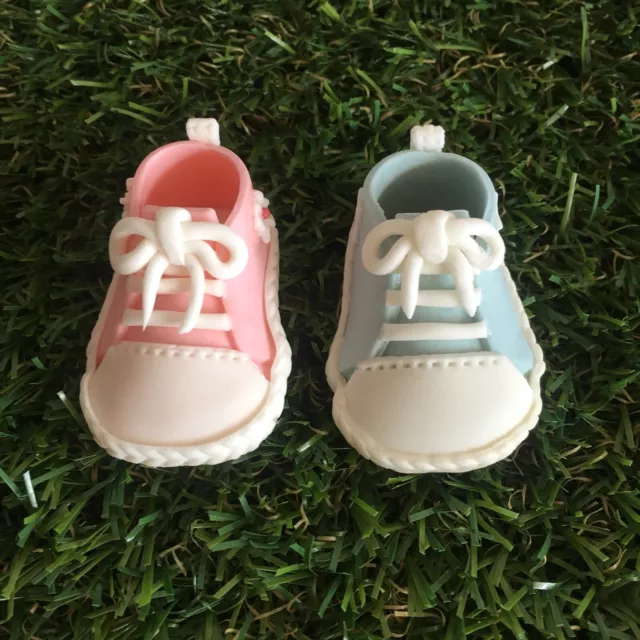 BABY SHOES BOOTIES edible cake toppers made of icing fondant