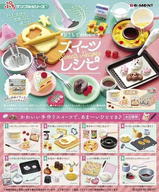 New Re-ment Miniature Sweets Recipes 800yen rement Full set 8PCS