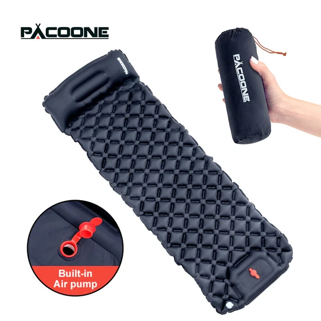 Matelas Gonflable de Camping en Plein Air, Tapis d'Air Ultraléger avec Pompe