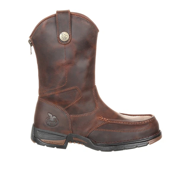 GEORGIA BOOTS ATHENS 11 Inch Slip Resistant Soft Toe Work Mens Brown ...