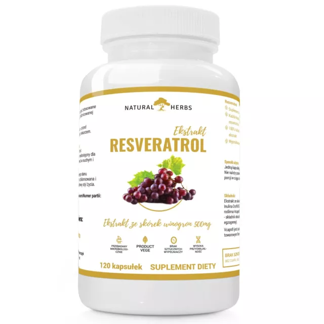 Resveratrol 120kaps 500mg Polygonum cuspidatum-Extrakt (20:1) Antioxidans VEGE