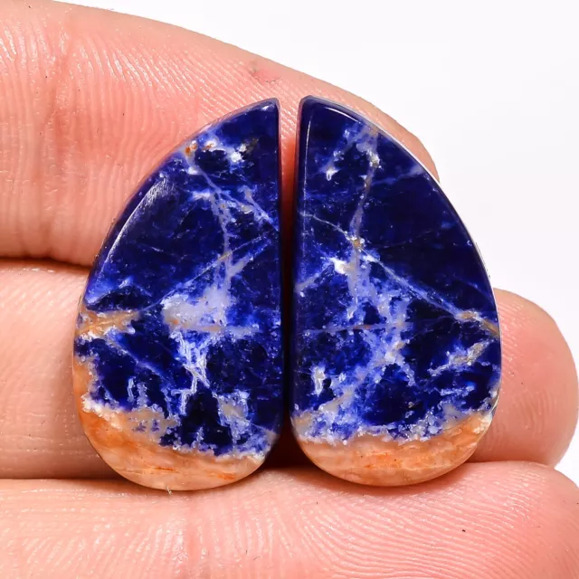 21.00Cts 100% Natural Blue Color Sodalite Fancy Cabochon Pair Loose Gemstone