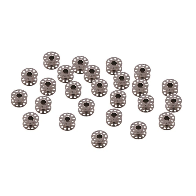 Lot de 25 bobines de machine à coudre en acier inoxydable outils artisanaux pou
