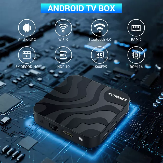 For Android 12.0 Smart TV Box HD 6K WIFI Media Player 16GB 32GB 64GB Full Kits 3