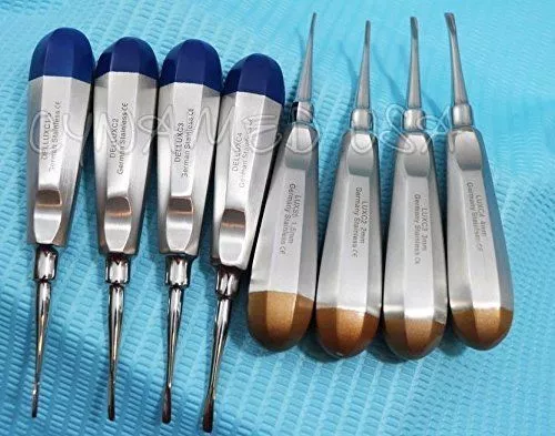 German 8 Pc Curved Dental Surgery Extracting Luxating Apical Root Tip Elevator