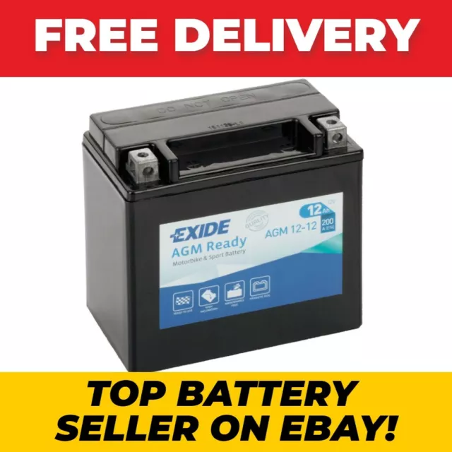 Agm12-12 Exide Motorcycle Battery 12V 12Ah Ytx14-Bs