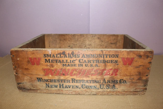 Vintage Winchester Super Speed Silvertip 30 Cal Army Wood Ammo Crate Hunting Box