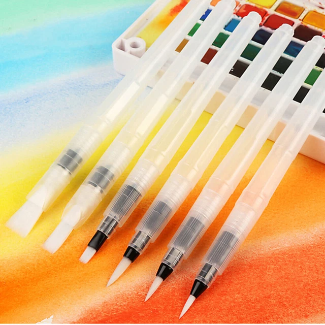 6 Wasserfarben-Pinselstifte – Für Aquarell, Wasserlösliche Stifte & Pigmente