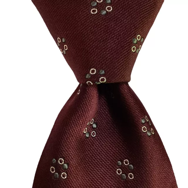 GIORGIO ARMANI Collezioni Men's 100% Silk Necktie ITALY Geometric Wine/Gray NWT