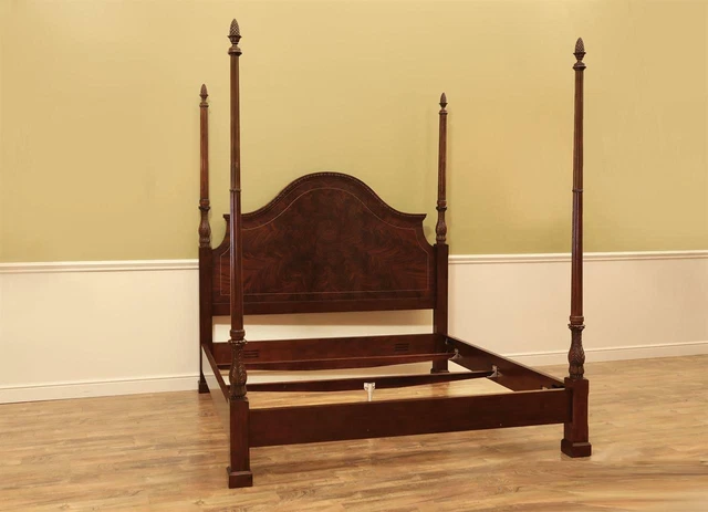 Traditional Mahogany Four Poster King Bed Frame - Designer Grade Bed Traditional Mahogany Four Poster King Bed Frame - Designer Grade Bed