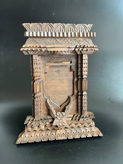 Porte Montre à Gousset Ancien En Bois Sculpté - 19ème Siècle, Occasion Bon état, Plein De Charme
