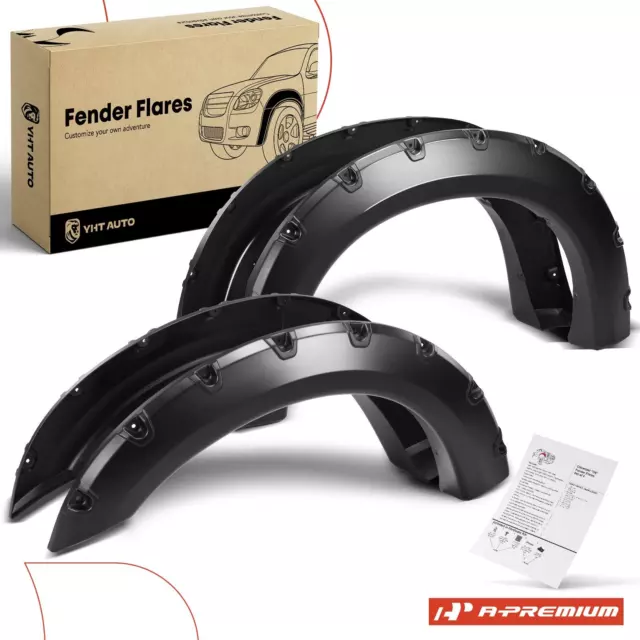 4x Front & Rear Pocket Style Fender Flares for Ford F-250 F-350 Super Duty 99-07