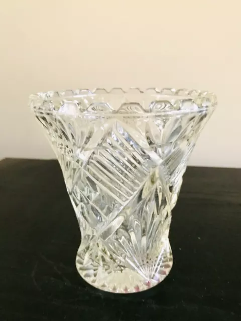 Bright Clear Depression Glass Vase - Excellent  Unused - 13.5 cm